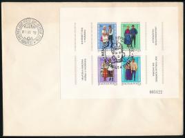 1981 Magyarországi nemzetiségek népviselete vágott blokk FDC-n
