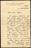 1903 Herman Ottó (1835-1914) természetkutató, zoológus, néprajzkutató, régész, politikus saját kezűl...