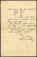 1903 Herman Ottó (1835-1914) természetkutató, zoológus, néprajzkutató, régész, politikus saját kezűl...