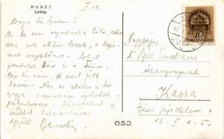 1940 Huszt, Chust, Khust; látkép / general view + kétnyelvű bélyegzés / bilingual cancellation (EK)