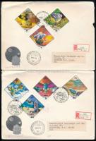 1978 Fantasztikum az űrkutatásban vágott sor 2 db ajánlott FDC-n