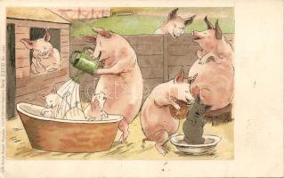 1899 Pigs litho