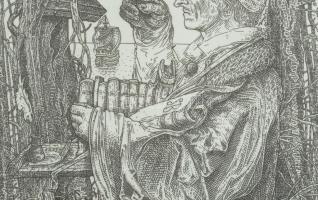 Orosz István (1951-): A Bolondok Hajója XXII. Rézkarc, papír, jelzett és számozott (60/150) a paszpa...