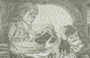Orosz István (1951-): A Bolondok Hajója II. Rézkarc, papír, jelzett és számozott (61/150) a paszpart...