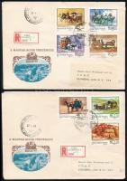 1977 A magyar kocsi története vágott sor 2 db ajánlott FDC-n (5.000)