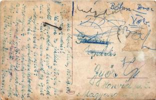 1956 Poprád, Poprad (Tátra, Vísoké Tatry); tér, vasútállomás, új laktanya, régi harangtorony / námes...