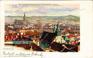 1898 Graz (Steiermark), general view. Druck u. Verlag der. Lith. Kunst-Anstalt v. Oscar Rohr litho (...
