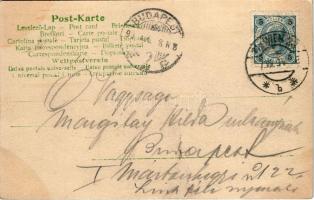 1904 Wien, Vienna, Bécs; multi-view montage with stars and the Moon. Aristophot (fl)
