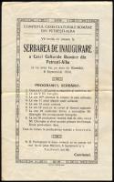 1934 Péterfalva (ma Szászsebes része), meghívó a román kulturális ház avatóünnepségére, román nyelve...