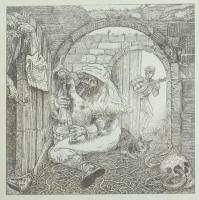 Orosz István (1951-): A Bolondok Hajója LV. Rézkarc, papír, jelzett és számozott (60/150) a paszpart...