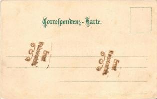 Wien, Vienna, Bécs; Burgtheater / theatre, Art Nouveau, litho with coat of arms (fa)