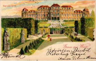 1903 Wien, Vienna, Bécs; Belvedere / royal palace and park. litho (EK)