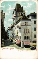 Bolzano, Bozen (Südtirol); Torggl-Haus mit Fleischgasse. L. Fränzl &amp; Co. / restaurant, stree...