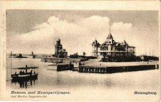 Helsingborg, Hamnen med Hamnpaviljongen. Axel Martin / port, steamship