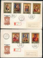 1975 Festmények (XIII.) - Magyarországi ikonok ívsarki vágott sor 2 db ajánlott FDC-n