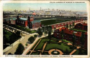 Philadelphia (Pennsylvania), University of Penna, Bird's Eye View of Gymnasium and Stadium, Ita...
