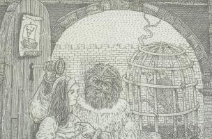 Orosz István (1951-): A Bolondok Hajója XXXIII. Rézkarc, papír, jelzett és számozott (60/150) a pasz...