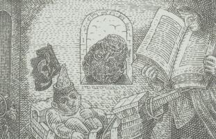 Orosz István (1951-): A Bolondok Hajója VII. Rézkarc, papír, jelzett és számozott (60/150) a paszpar...