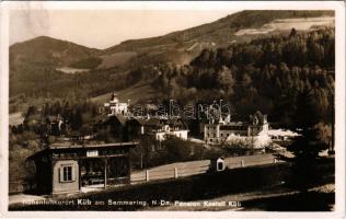 1939 Küb am Semmering (Payerbach), Pension Kastell / castle hotel, railway station, railway stop (EK...