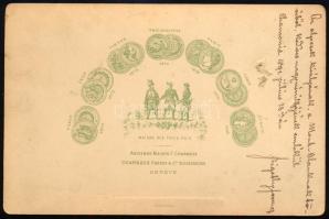 1892 A Mont Blanc látképe az Alpokban, keményhátú fotó, a hátoldalon magyar nyelvű dedikációval, 11x...