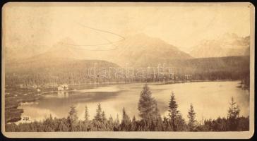 1891 Központi Kárpátok, Csorbai tó (Csorba-tó, Štrbské pleso), keményhátú fotó Divald Károly és fia ...