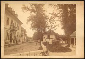 cca 1890-1900 Bártfai fürdő (Bártfafürdő, Bardejovské Kúpele), részlet Henszelman üzletével, keményh...