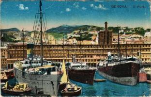 Genova, Il Porto. Rag. E. Paganelli / port, ships (Rb)