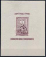 1951 80 éves a magyar bélyeg lila vágott blokk nagyon szép állapotban (550.000)