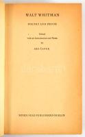 Walt Whitman: Poetry and Prose. Edited by Abe Capek. Berlin,1963,Seven Seas Publishers. Angol nyelve...