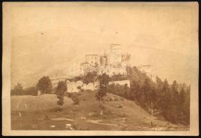 cca 1890-1900 Bártfai fürdő (Bártfafürdő, Bardejovské Kúpele), Zborói vár (Hrad Zborov), keményhátú ...