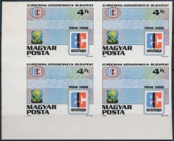 1988 Eurocsekk Kongresszus ívsarki vágott 4-es tömb (7.200)