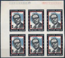 1974 Salvador Allende ívsarki vágott 4-es tömb (4.800)