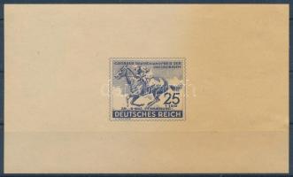 Deutsches Reich 1942 Lóverseny Német Derby próbanyomat vágott Mi 814 P III (jobb oldalon elszíneződé...