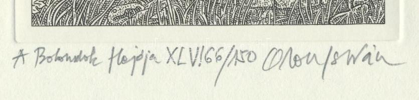 Orosz István (1951-): A Bolondok Hajója XLVI. Rézkarc, papír, jelzett és számozott (66/150). 11,5x11...