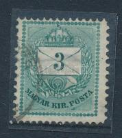 1881 Színesszámú krajcáros 3kr I. lemez 13:11 1/2 fogazás