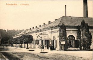 Frantiskovy Lázne, Franzensbad; Centralbad, Inhalatorium / bathhouse, café garden