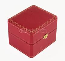 Cartier ékszer doboz. Aranyozott vászon és műbőr, füzettel 15x14x12 cm cm