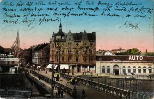 Plzen, Pilsen; Prager Vorstadt / bridge, street (EK)
