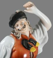Herendi Táncoló juhász. Jelzett, hibátlan, 2. oszt, m: 29,5 cm