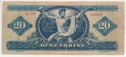 1947. 20Ft "C 199 049491" T:F,VG
Hungary 1947. 20 Forint "C 199 049491" C:F,VG
...