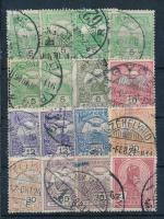 1908-1909 16 db Turul bélyeg 3-4 vízjelállással