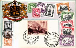 1938 Belgian stamps and coat of arms. Guggenheim &amp; Co. No. 3991. TCV card (lyukak / pinholes...