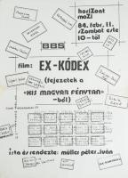 1984 Ex-Kódex, rendezte: Müller Péter Iván (Sziámi), BBS, HoriZont MoZi, egyszeri vetítés filmplakát...