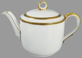 Zossfrank aranymintás vékonyporcelán kétszemélyes 7 részes szervírozó szett, jelzett, kis kopással