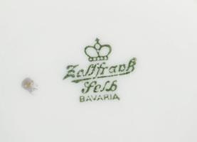 Zossfrank aranymintás vékonyporcelán kétszemélyes 7 részes szervírozó szett, jelzett, kis kopással
