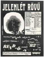 1982 Jelenlét Rövü, szerzők: Kukorelly Endre, Márton László, Petőcz András stb., Egyetemi Színpad, B...