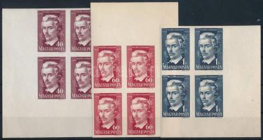 1949 Petőfi Sándor (II.) vágott sor ívsarki 4-es tömbökben (32.000)