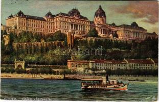 1913 Budapest I. Királyi vár, várbazár, gőzhajó. Raphael Tuck &amp; Sons' "Oilette&quo...