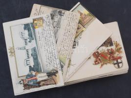 100 db RÉGI külföldi város képeslap, közte sok szecessziós, litho / 100 pre-1945 foreign town postca...