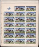 1968 Hortobágy teljes ívsor bal felső szelvénnyel (a sarkak összetapadva, 4Ft a papírra ragadva / co...